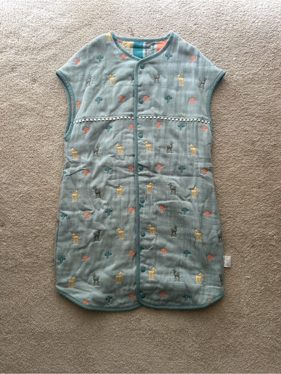 no brand Other - Blue Toddler Sleep Sack Pajamas with Animal Print Japanese handmade